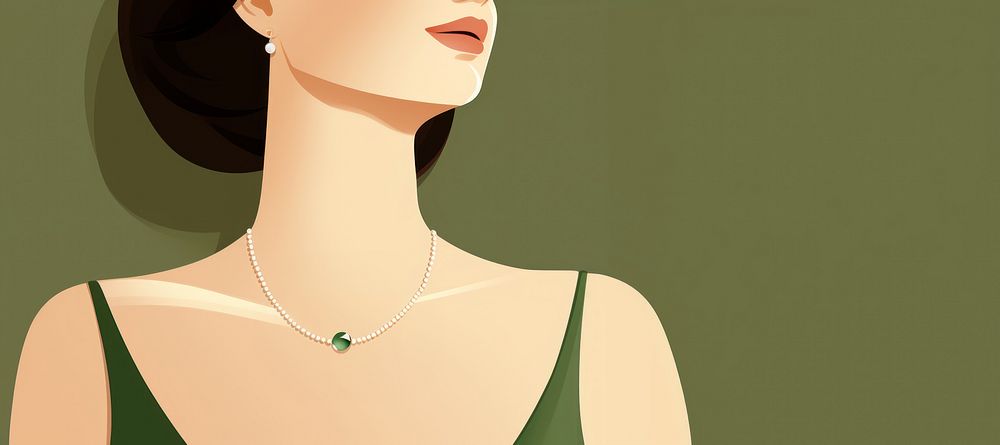 Necklace jewelry adult green. AI generated Image by rawpixel.