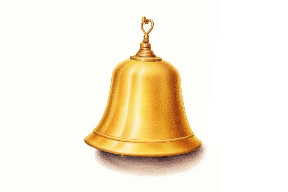 Bell gold white background lighting. AI generated Image by rawpixel.