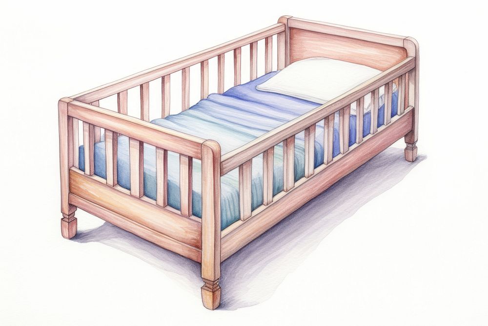 Bed furniture drawing architecture. AI generated Image by rawpixel.
