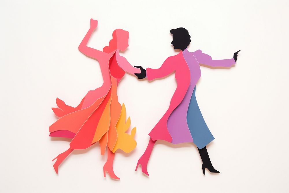 Couple dancing adult paper art. 