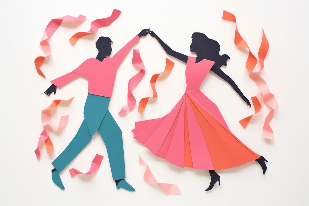 Couple dancing adult paper art. AI generated Image by rawpixel.