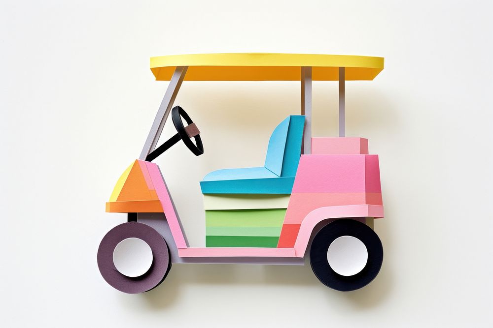 Golf cart vehicle white background representation. AI generated Image by rawpixel.