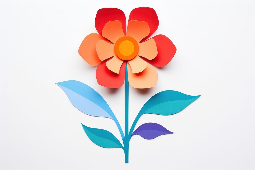 Flower plant paper art. AI generated Image by rawpixel.