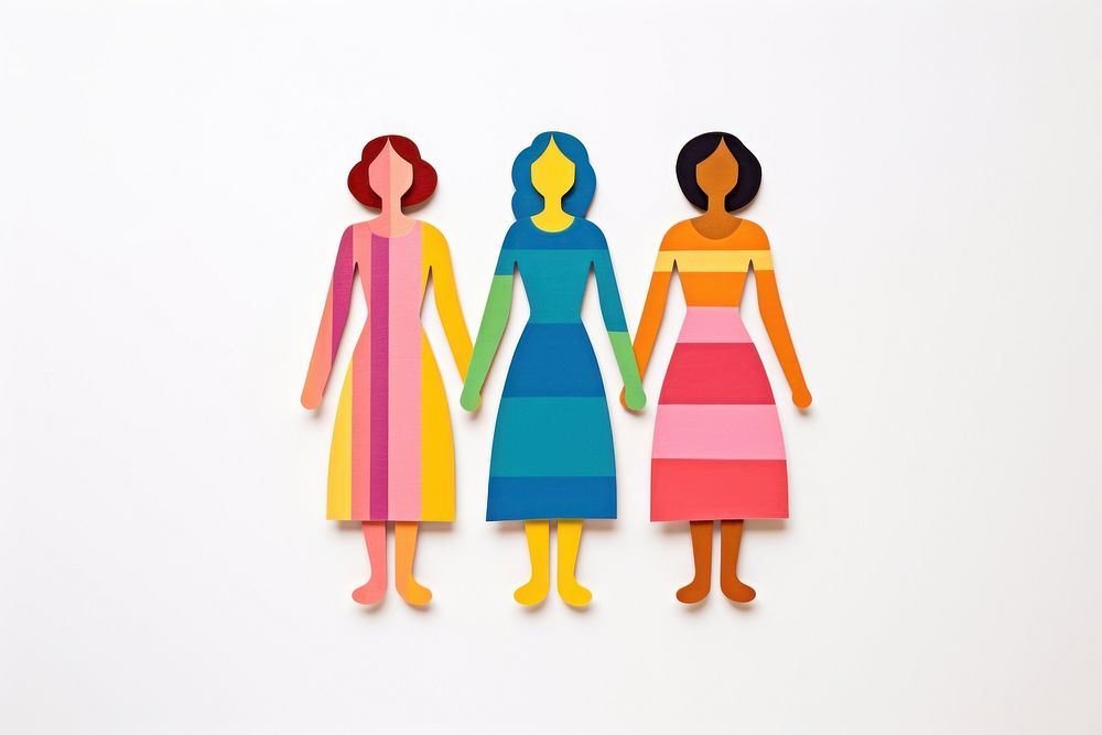 Friends dress white background representation. AI generated Image by rawpixel.