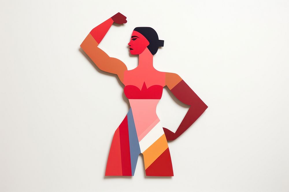 Strong women adult art white background. AI generated Image by rawpixel.