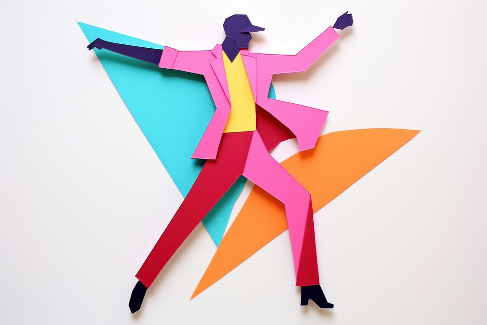 Pop dancing origami paper art. AI generated Image by rawpixel.