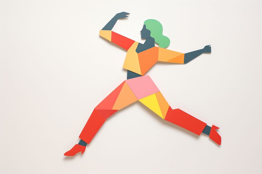 Pop dancing paper art representation. AI generated Image by rawpixel.