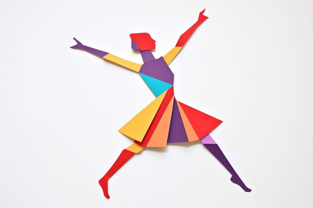 Pop dancing origami paper art. AI generated Image by rawpixel.