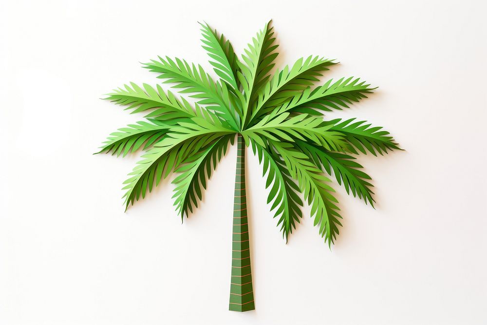 Palm tree plant leaf white background. AI generated Image by rawpixel.