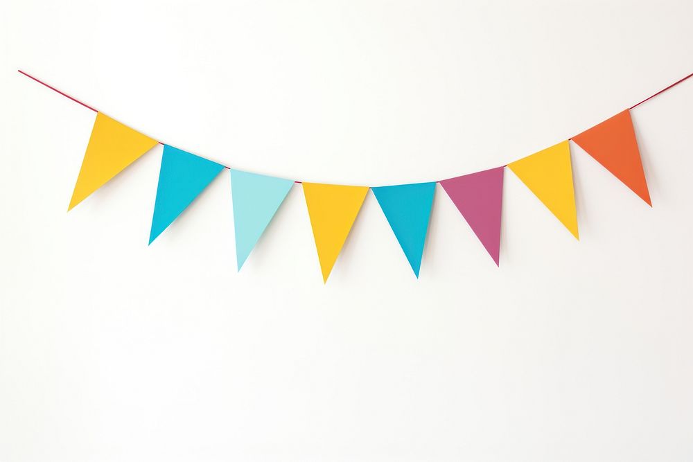 Party banner flag white background clothesline celebration. AI generated Image by rawpixel.