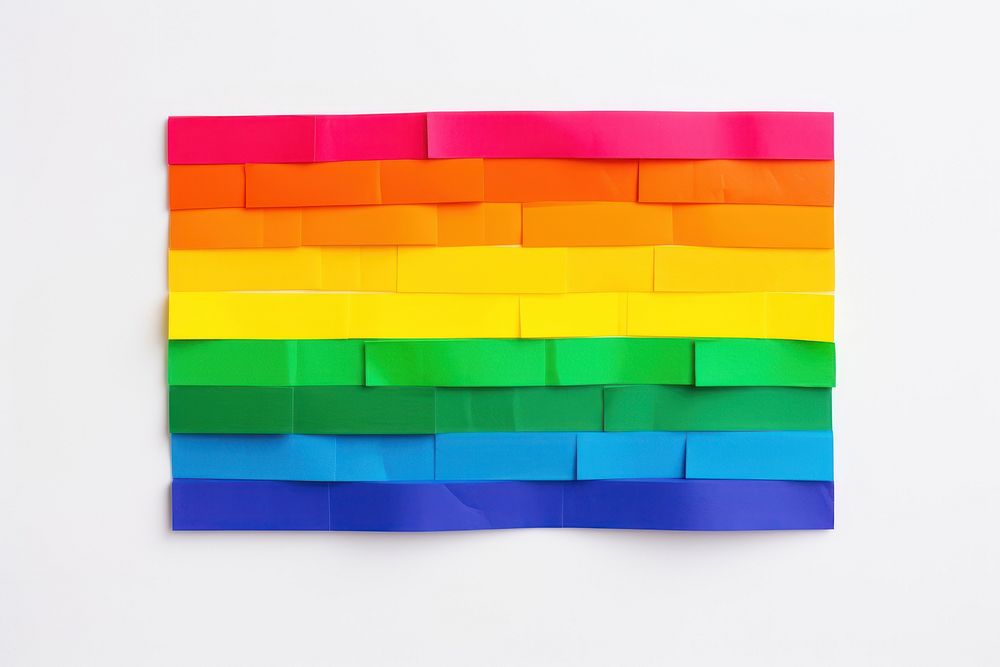 Pride flag paper white background creativity. AI generated Image by rawpixel.