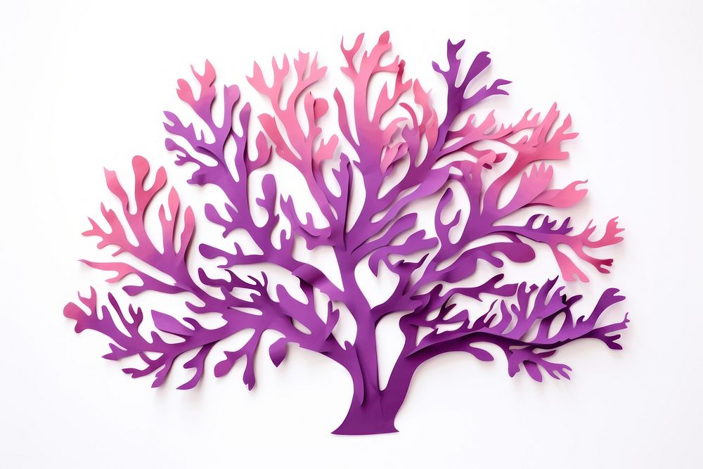 Purple coral nature art white background. AI generated Image by rawpixel.