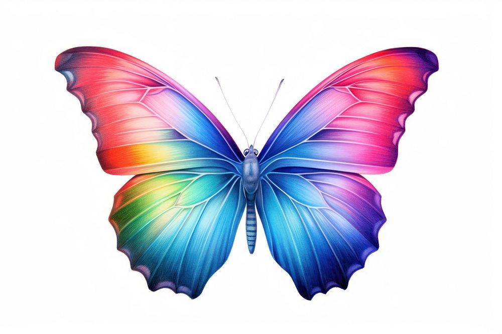 Butterfly animal insect white background. 