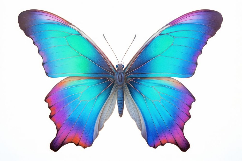 Butterfly animal insect white background. 