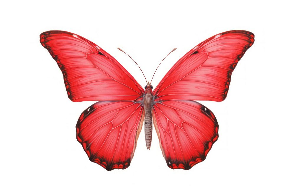 Butterfly animal insect red. AI generated Image by rawpixel.