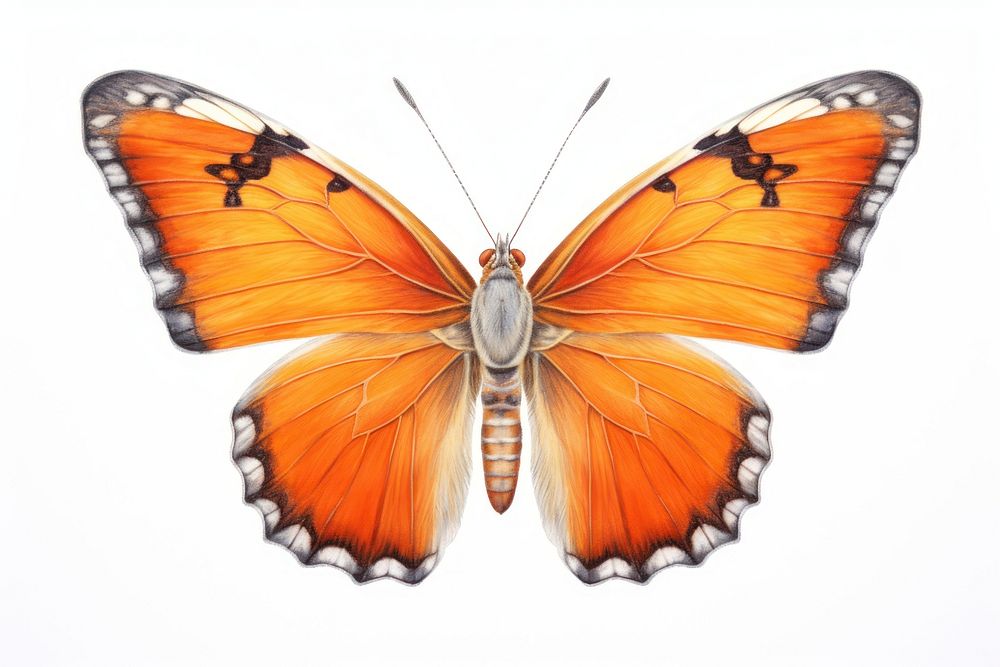 Butterfly animal insect white background. 