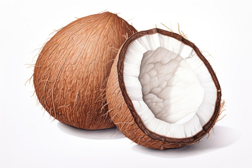 Coconut plant food white background. AI generated Image by rawpixel.