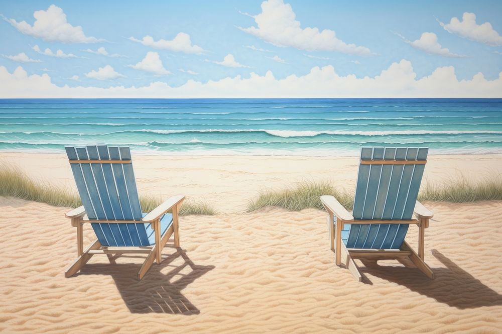 Beach furniture outdoors horizon. AI generated Image by rawpixel.