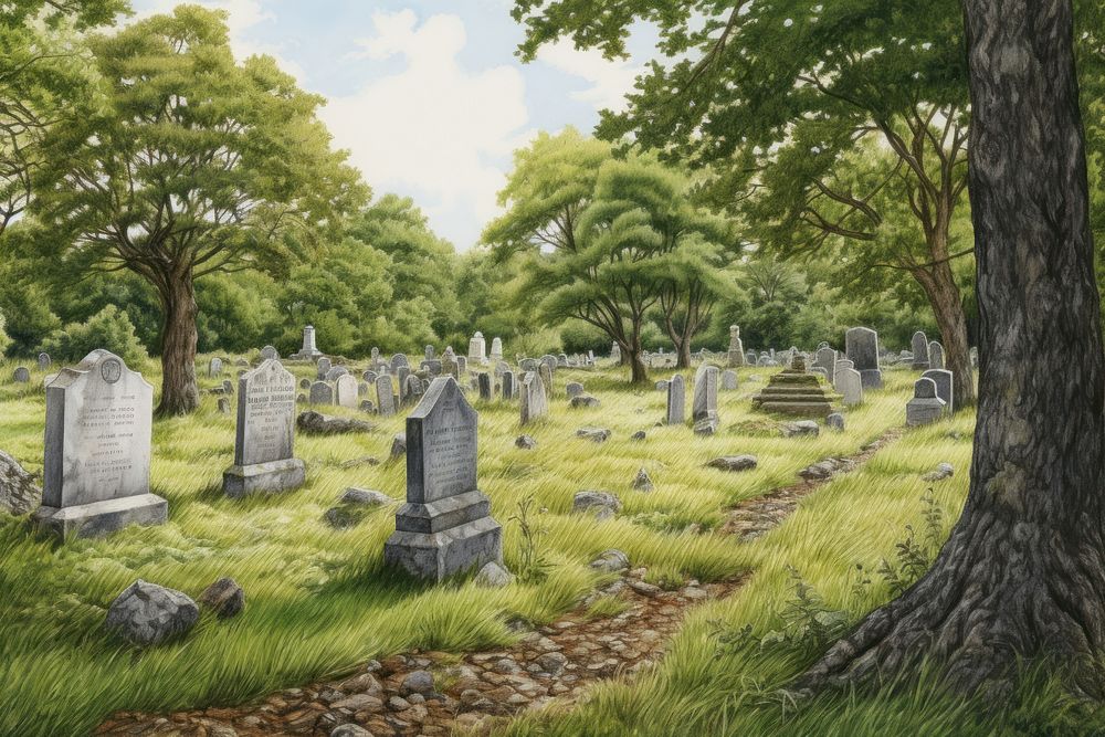 Cemetery tombstone outdoors spirituality. AI generated Image by rawpixel.