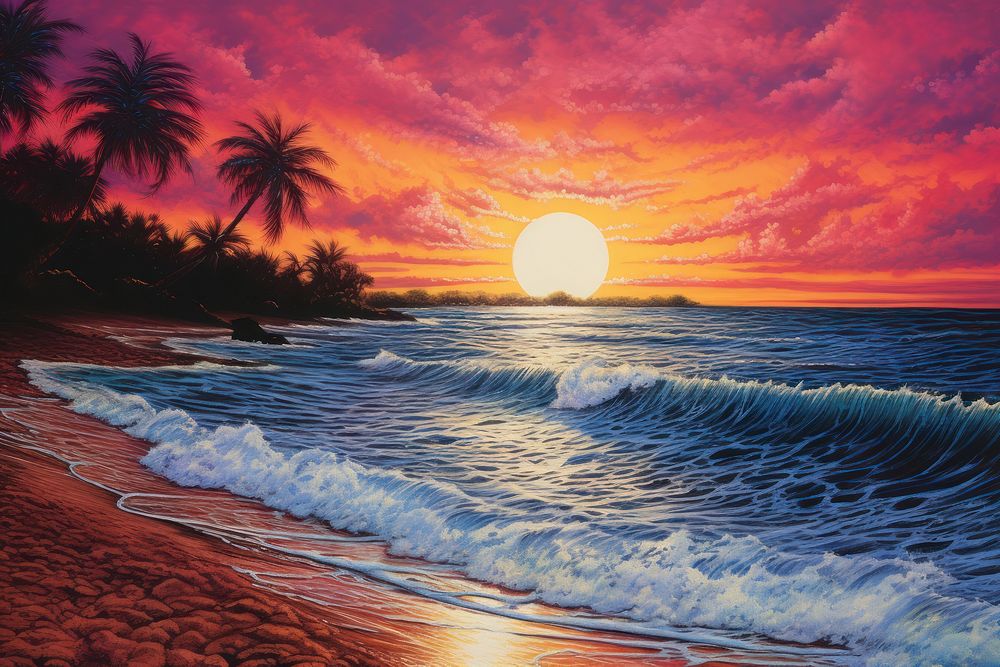 Beach sunset landscape outdoors