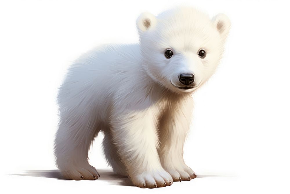 Baby polar bear wildlife mammal animal. AI generated Image by rawpixel.