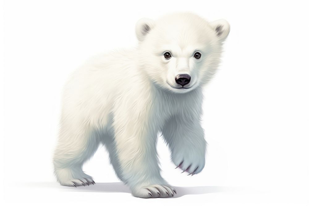 Baby polar bear wildlife mammal animal. AI generated Image by rawpixel.