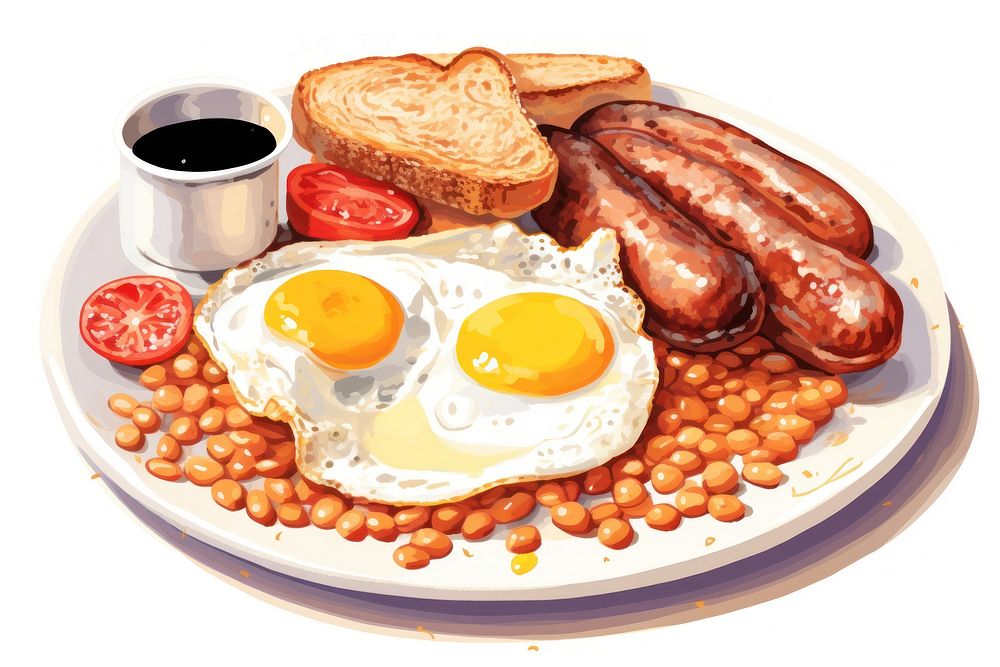 English breakfast brunch plate food. AI generated Image by rawpixel.