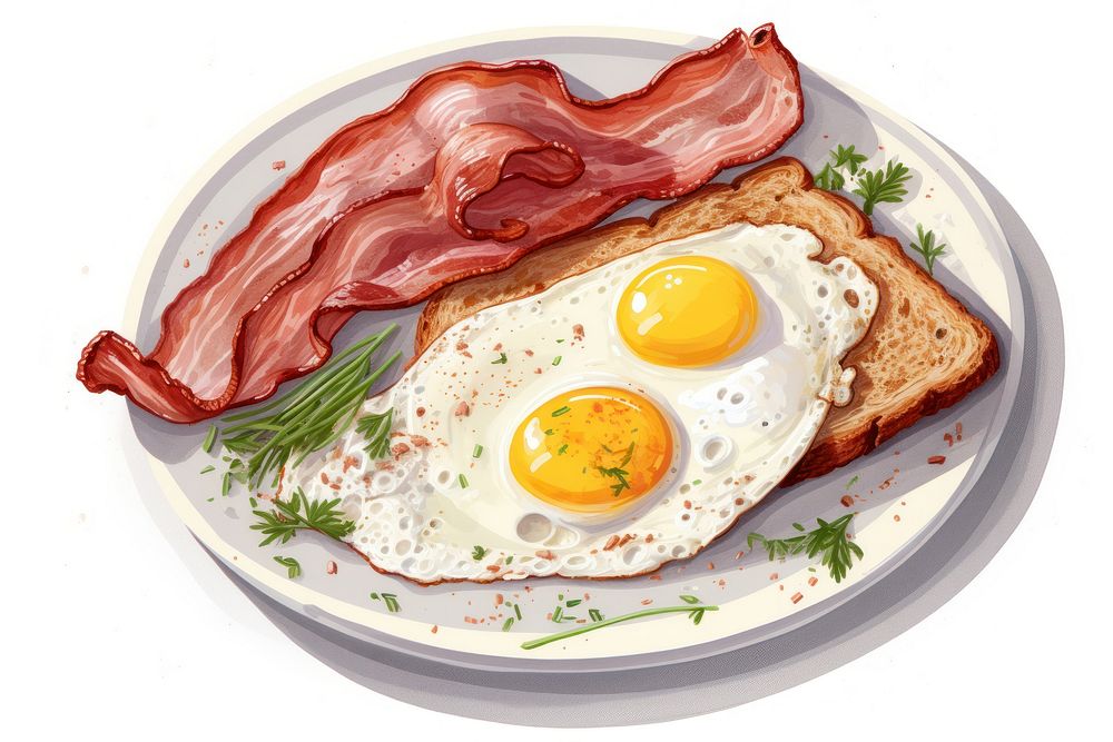 English breakfast plate food egg. AI generated Image by rawpixel.