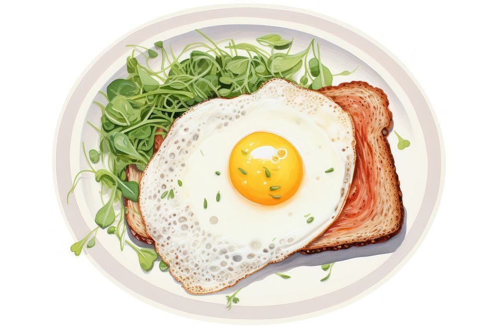 American breakfast plate food egg. AI generated Image by rawpixel.
