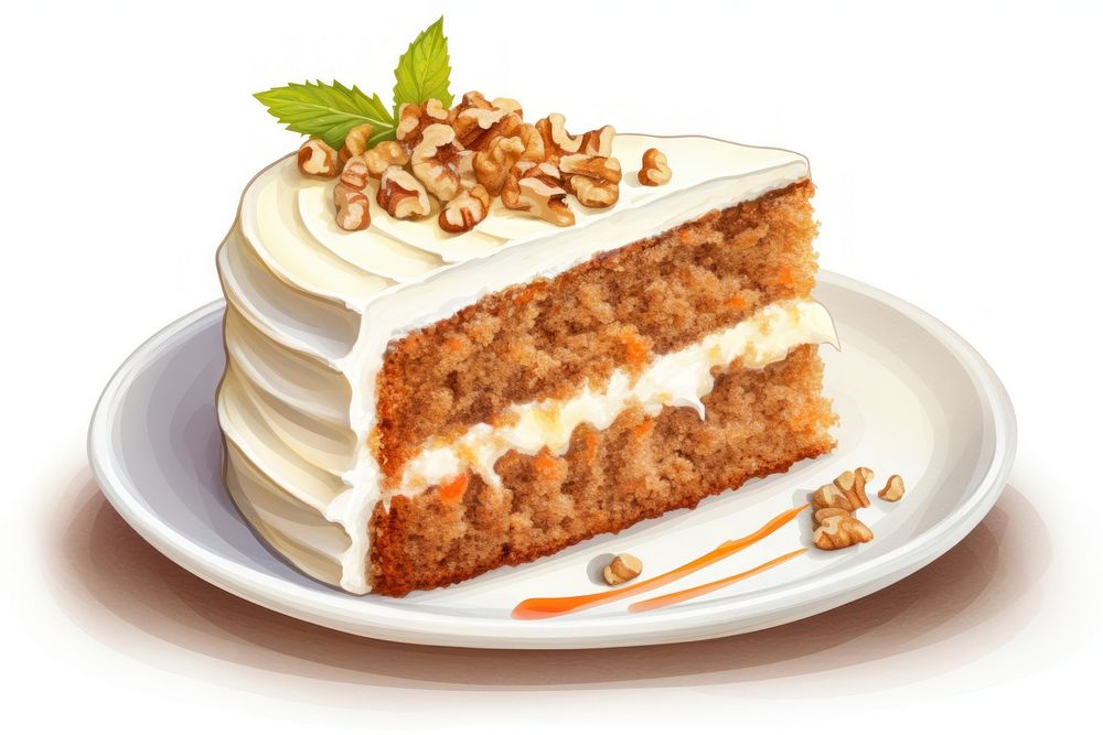 Carrot cake dessert cream plate. 