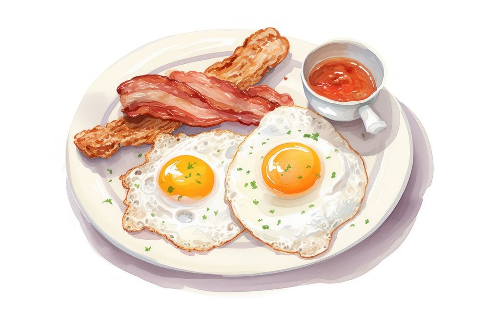 English breakfast brunch food meat. AI generated Image by rawpixel.