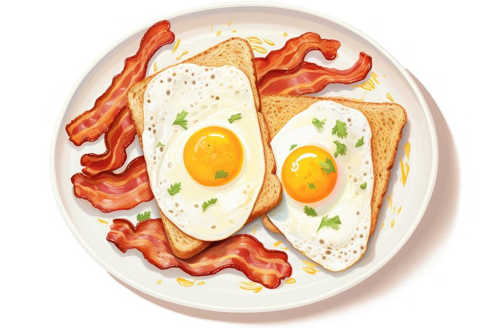 English breakfast food egg white background. AI generated Image by rawpixel.