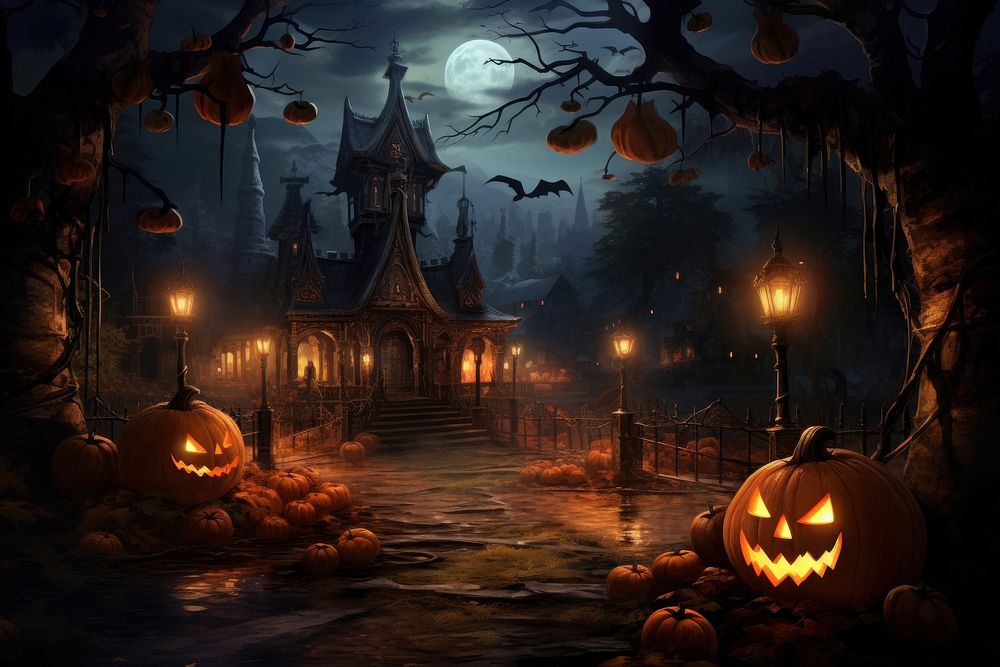 Halloween festival anthropomorphic jack-o'-lantern jack-o-lantern. AI generated Image by rawpixel.