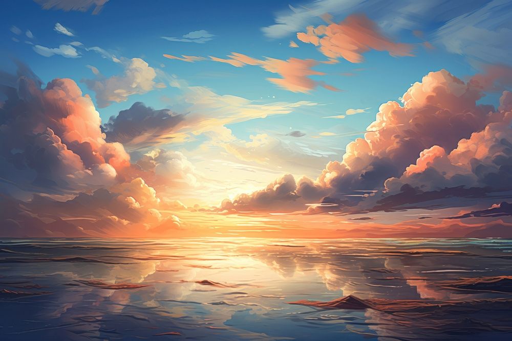 Sunset sky backgrounds landscape. AI generated Image by rawpixel.