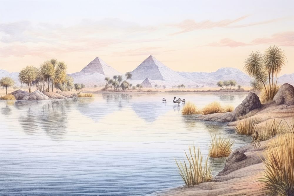 Ancient egypt architecture landscape outdoors. 