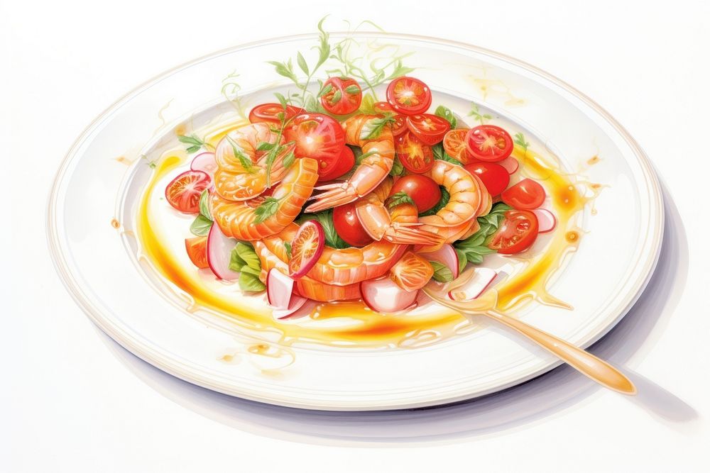 Gourmet food dish seafood shrimp. AI generated Image by rawpixel.