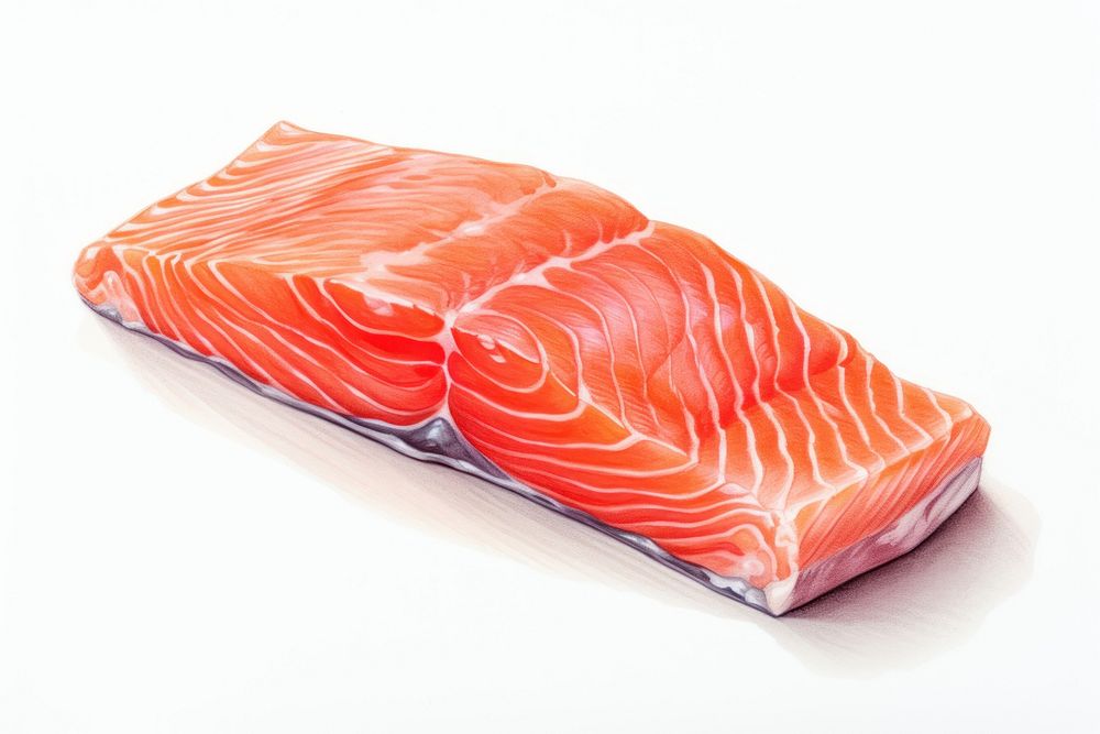 Salmon meat seafood white background freshness. 