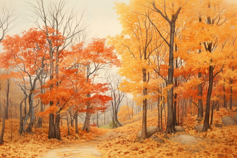 Autumn landscape tree backgrounds outdoors. 