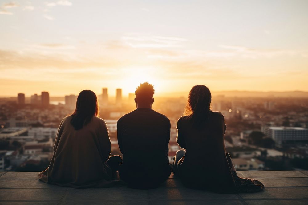 Teenagers architecture backlighting cityscape. AI | Free Photo - rawpixel