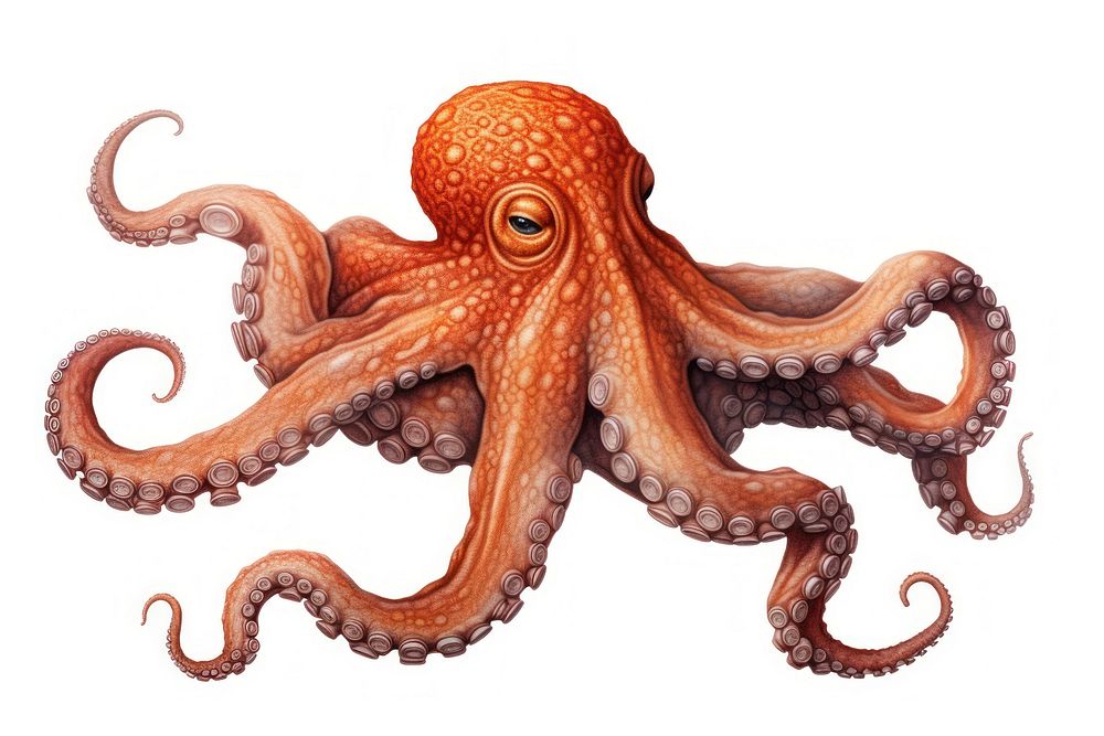 Octopus cartoon animal invertebrate. | Premium Photo Illustration ...