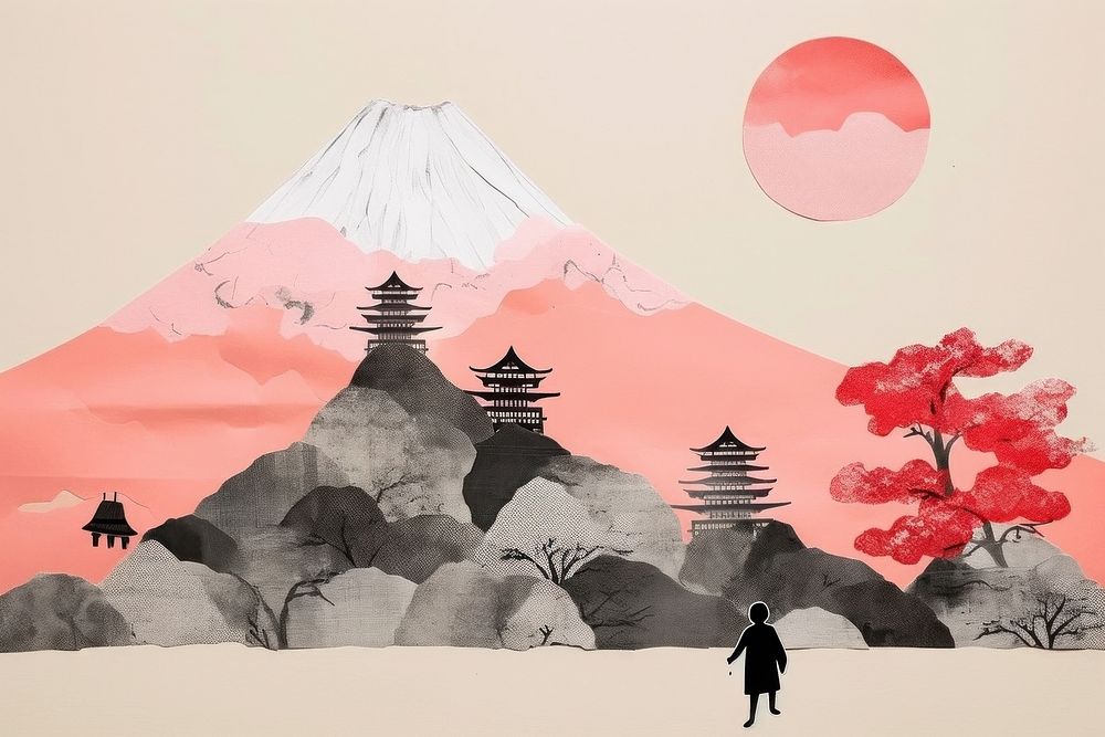 Japan outdoors drawing nature. AI generated Image by rawpixel.