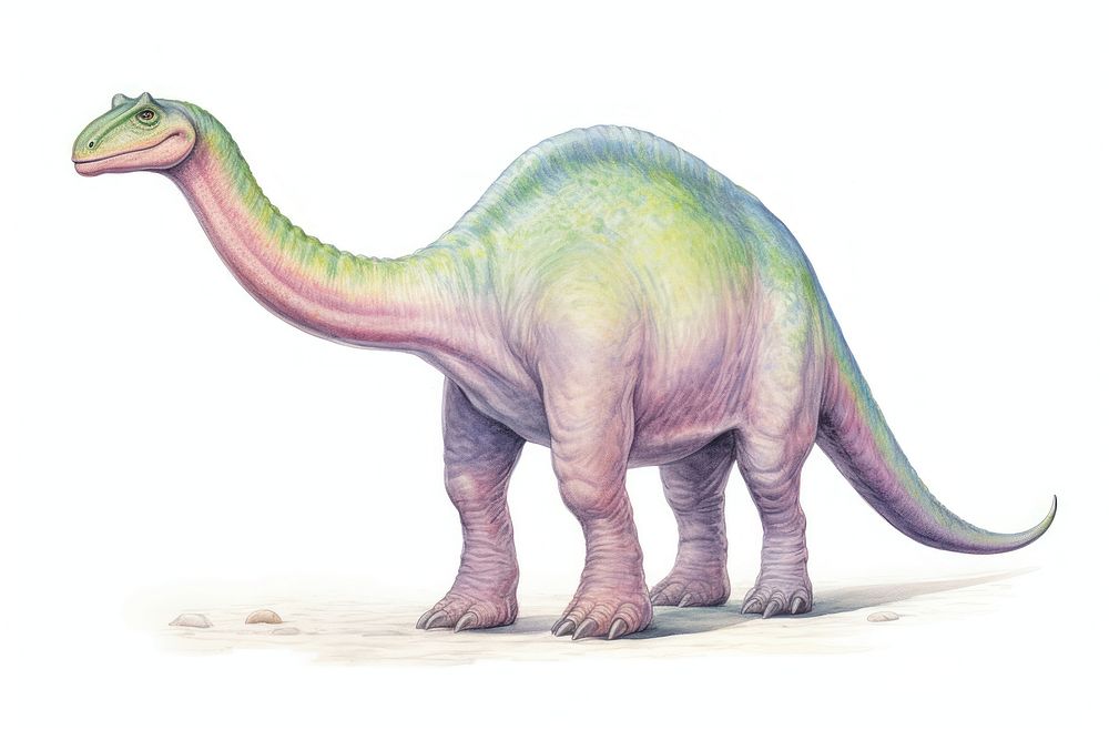 Brontosaurus dinosaur drawing cartoon. AI generated Image by rawpixel.