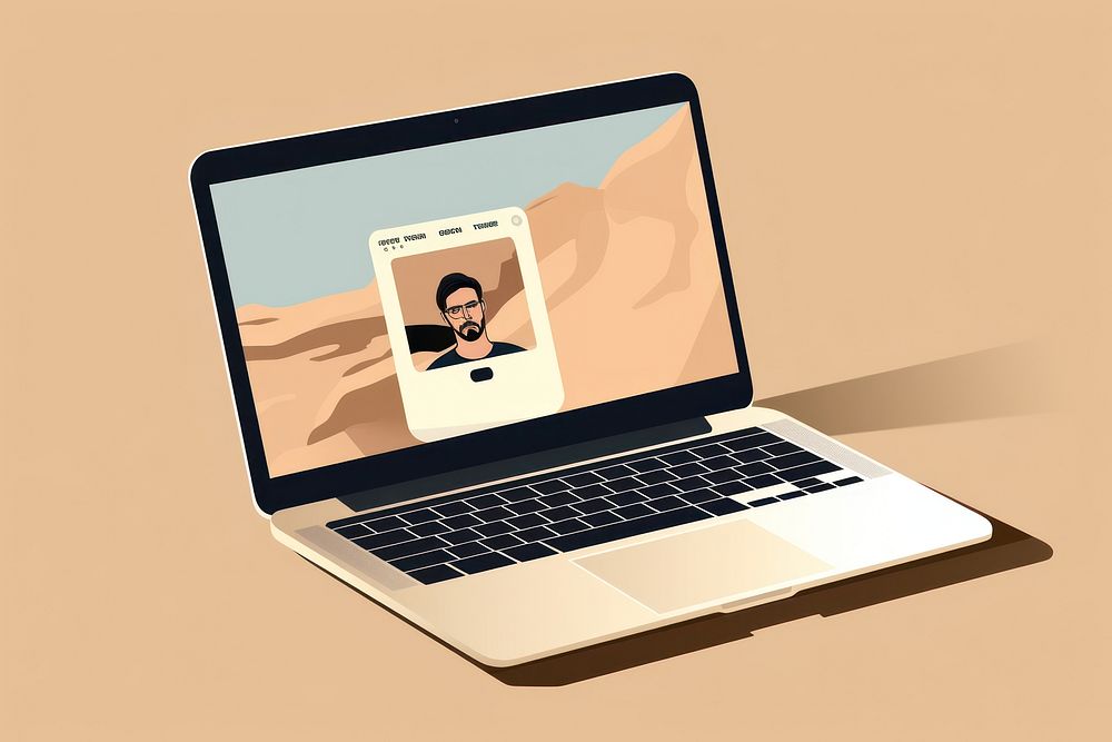 Video call laptop computer portability. AI generated Image by rawpixel.