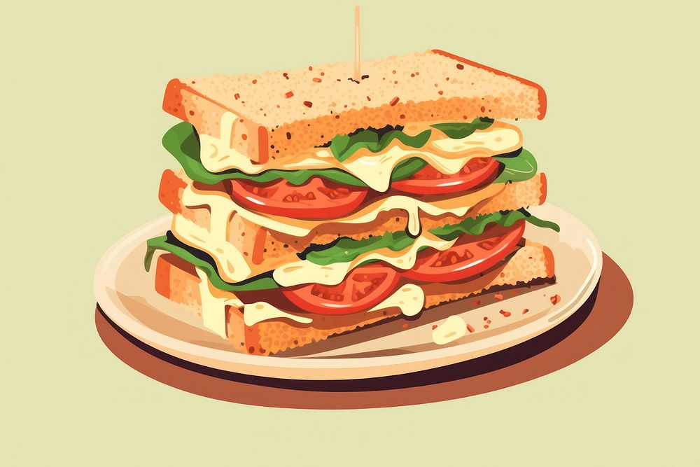Club Sandwich sandwich food bread. AI generated Image by rawpixel.