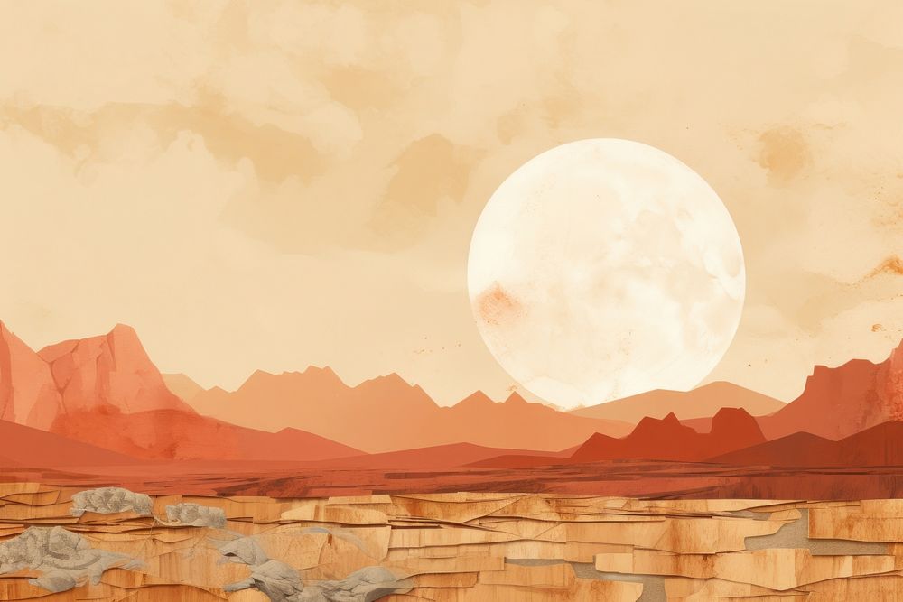 Desert outdoors nature moon. AI generated Image by rawpixel.