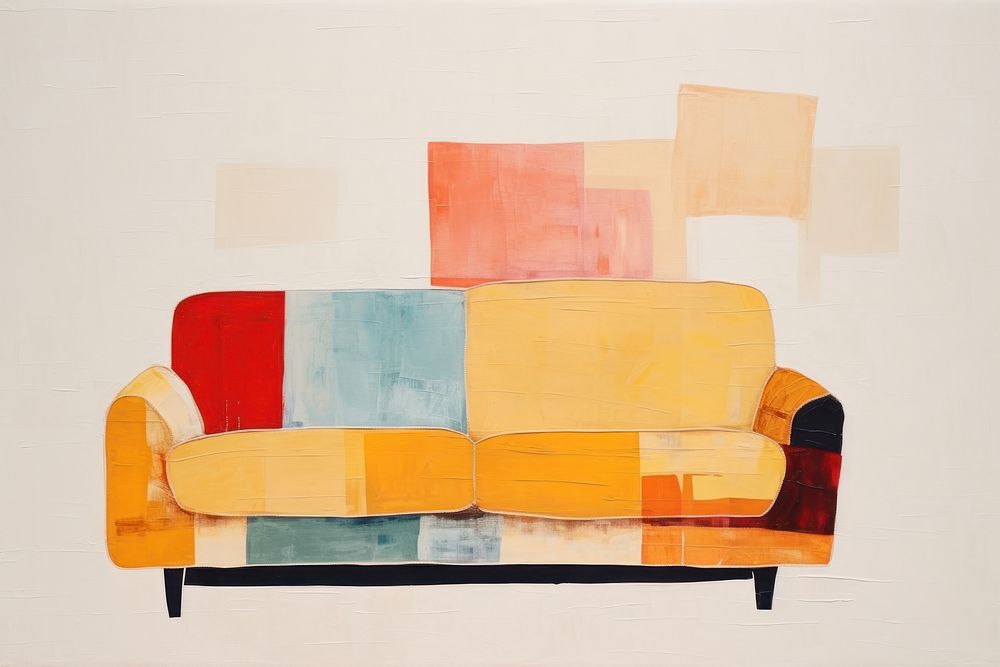 Sofa art furniture painting. AI generated Image by rawpixel.