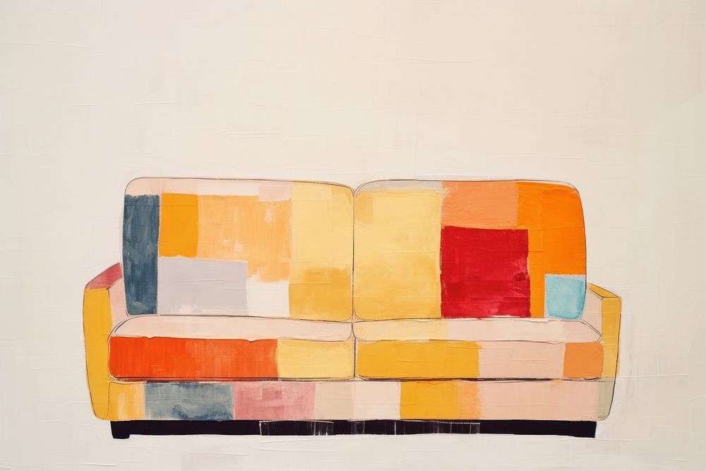 Sofa art furniture painting. AI generated Image by rawpixel.