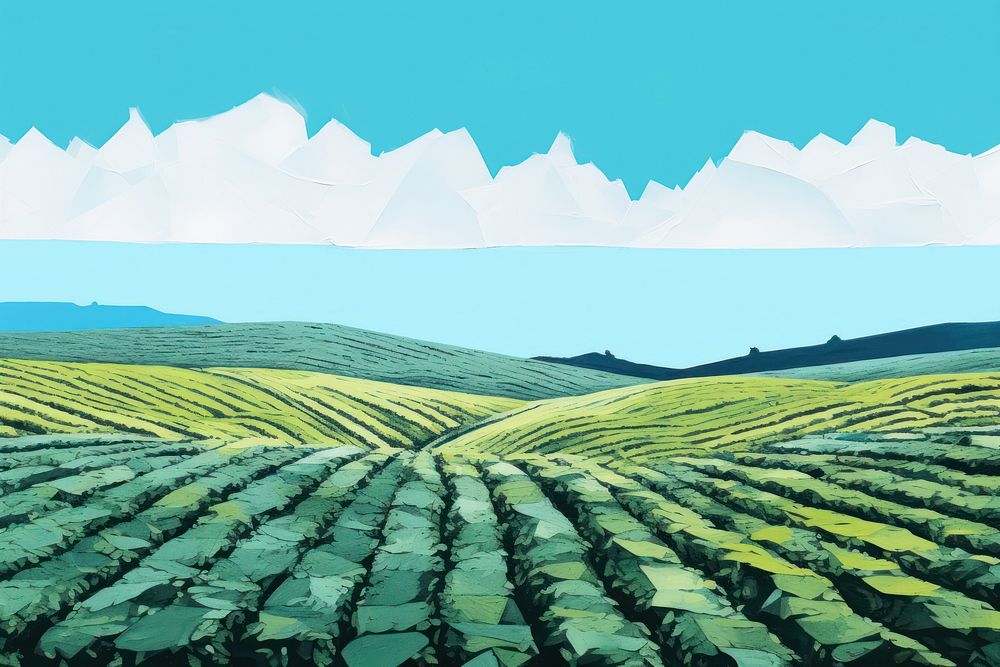 Tea field agriculture outdoors nature. AI generated Image by rawpixel.