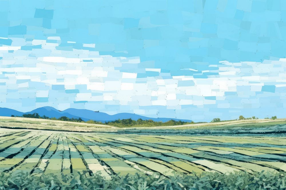Tea field sky agriculture backgrounds. AI generated Image by rawpixel.