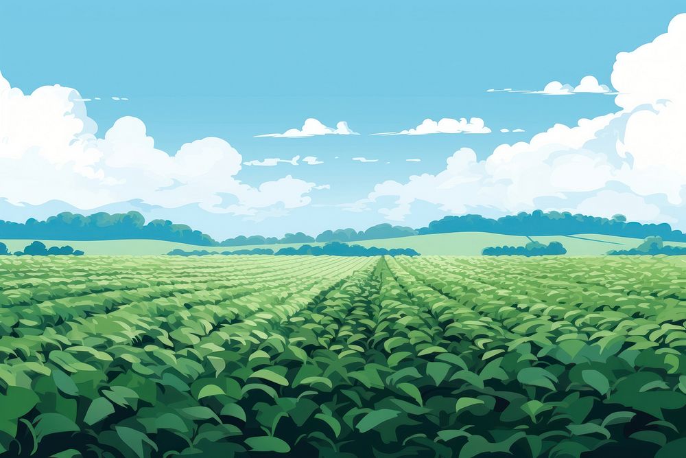 Tea field sky agriculture backgrounds. AI generated Image by rawpixel.